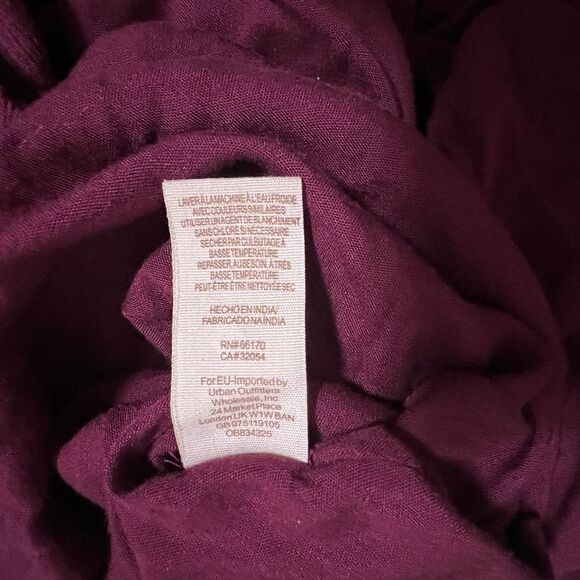 Free People Mohave A Line Swing Mini Dress XS Plum Oversized Deep V Back - Picture 16 of 16